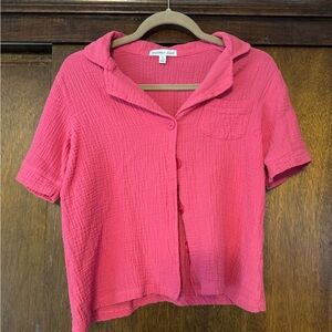 Pink button down matching set